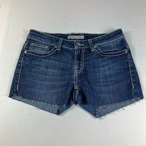 COPY - BKE Denim Shorts Women 28 R Payton Blue Fade Whisker Cut Off Stretch Den…